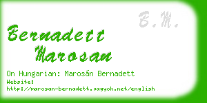bernadett marosan business card