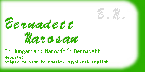 bernadett marosan business card